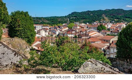 Top view of Allariz, a typical vintage village in Galicia