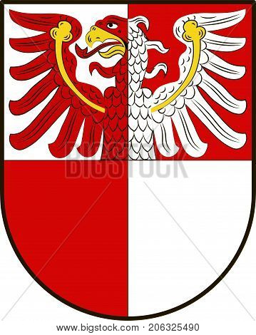 Coat of arms of Barnim is a district in Brandenburg Germany. Vector illustration