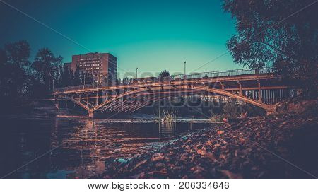 High Dynamic Range Imaging. Metro bridge. KievUkraine.