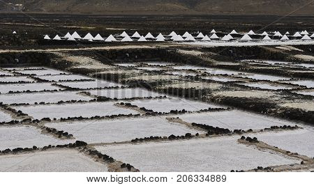 Landmarks of Lanzarote - Salinas de Janubio, main salt production of Canary islands