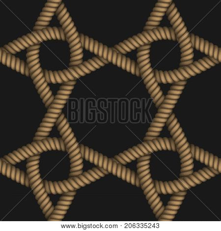 Realistic seamless pattern of fabric braided colorful cords. Vector illustration