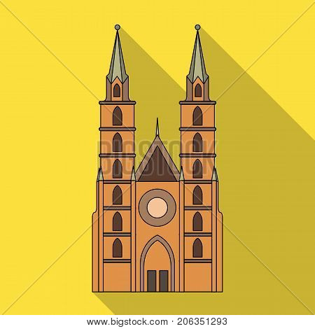 Building single icon in flat style.Building, vector symbol stock illustration .