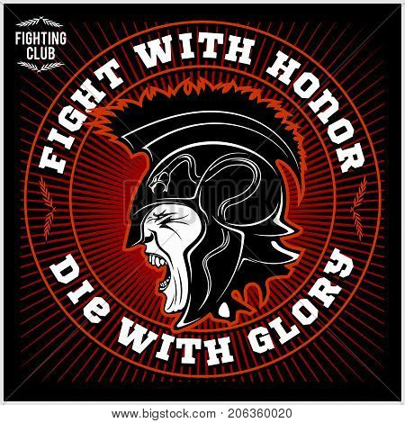 spartan warrior head. knight logo. trojan helmet - vector illustration