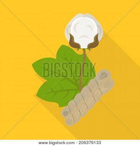 Cotton, single icon in flat style.Cotton vector symbol stock illustration .