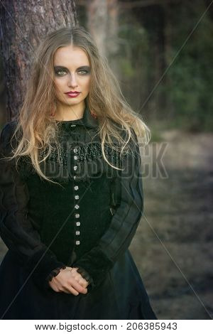 Portrait Of A Girl With Bright Make-up.