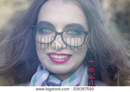 portrait of a girl with bright make-up