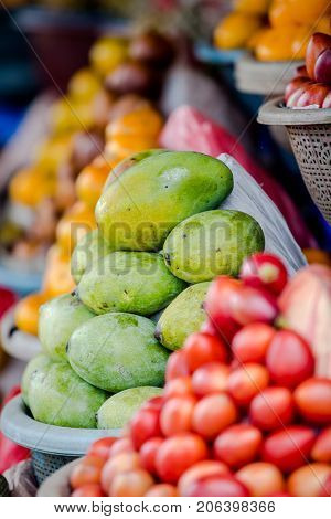 Fruit street market on Bali
