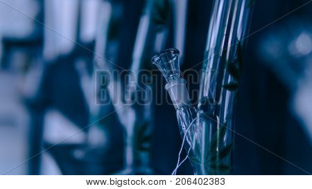Glass Bongs For Smoking Weed Close-up Soft Focus. Smoking Accessories Marijuana