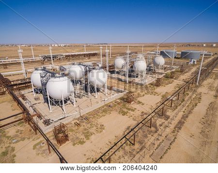 Crude oil storage terminal, pipeline operations, distributes petroleum products. Panorama