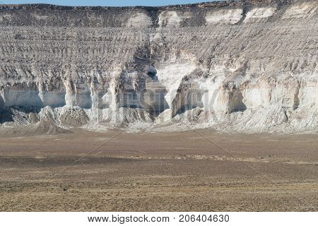 Cliff on the edge of the Ustiurt plateau, Kazakhstan.