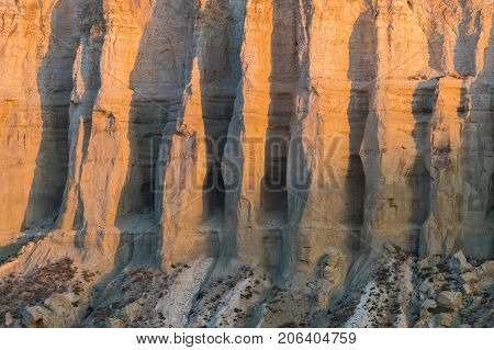 Cliff on the edge of the Ustiurt plateau, Kazakhstan.