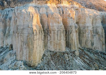 Cliff on the edge of the Ustiurt plateau, Kazakhstan.