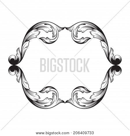 Classical baroque vector of vintage element for design. Decorative design element filigree calligraphy vector. You can use for wedding decoration of greeting card and laser cutting.