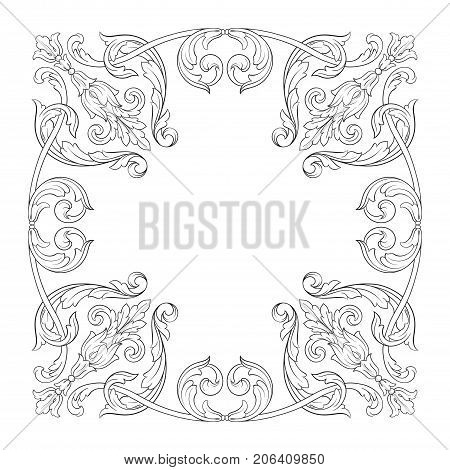Classical baroque vector of vintage element for design. Decorative design element filigree calligraphy vector. You can use for wedding decoration of greeting card and laser cutting.
