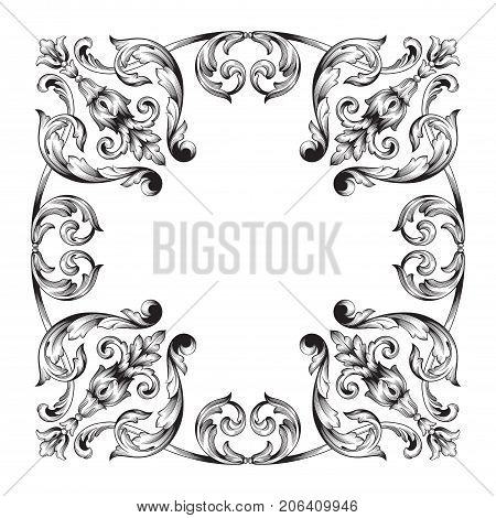 Classical baroque vector of vintage element for design. Decorative design element filigree calligraphy vector. You can use for wedding decoration of greeting card and laser cutting.