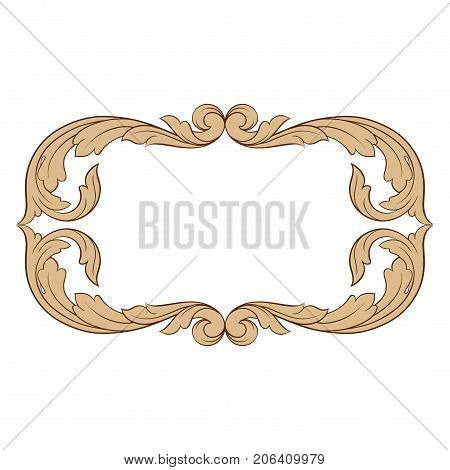 Classical baroque vector of vintage element for design. Decorative design element filigree calligraphy vector. You can use for wedding decoration of greeting card and laser cutting.