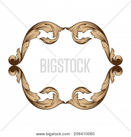 Classical baroque vector of vintage element for design. Decorative design element filigree calligraphy vector. You can use for wedding decoration of greeting card and laser cutting.