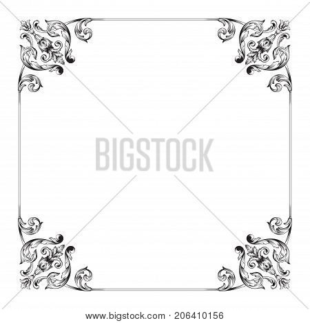 Classical baroque vector of vintage element for design. Decorative design element filigree calligraphy vector. You can use for wedding decoration of greeting card and laser cutting.
