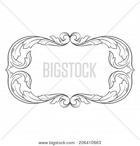 Classical baroque vector of vintage element for design. Decorative design element filigree calligraphy vector. You can use for wedding decoration of greeting card and laser cutting.