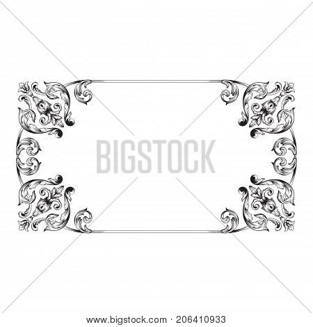 Classical baroque vector of vintage element for design. Decorative design element filigree calligraphy vector. You can use for wedding decoration of greeting card and laser cutting.