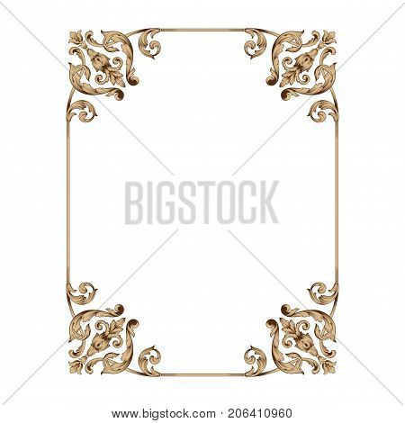 Classical baroque vector of vintage element for design. Decorative design element filigree calligraphy vector. You can use for wedding decoration of greeting card and laser cutting.