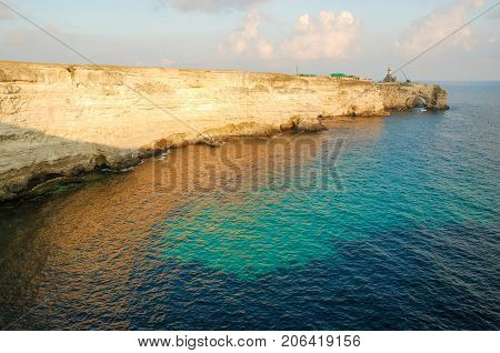 The coast of the peninsula Tarkhankut. Crimea.Atlesh