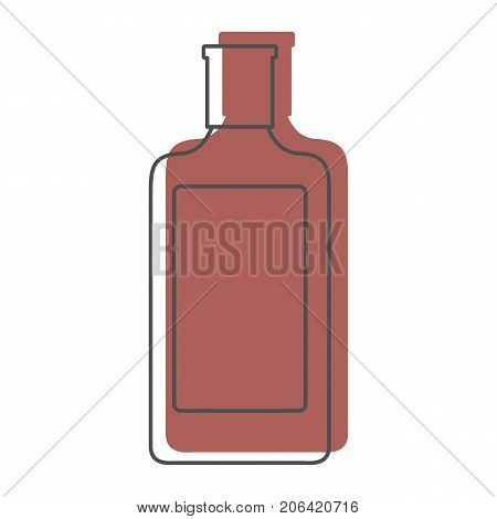 Bottle alcohol absinthe in line with color silhouette style icons vector illustration for design and web isolated on white background. Bottle alcohol absinthe vector object for labels and logo