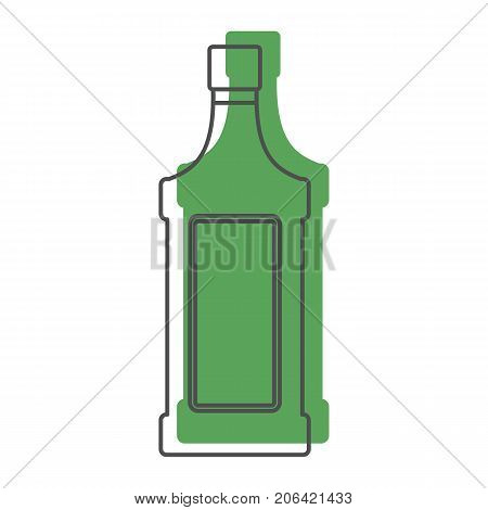 Bottle alcohol absinthe in line with color silhouette style icons vector illustration for design and web isolated on white background. Bottle alcohol absinthe vector object for labels and logo