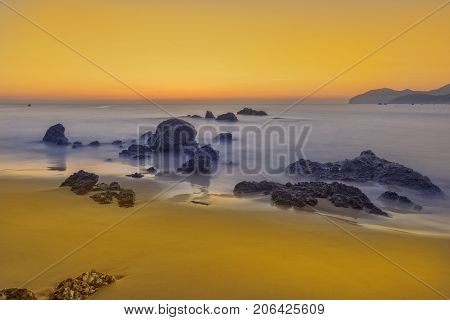The Beach Of Trengandin In Noja, Cantabria
