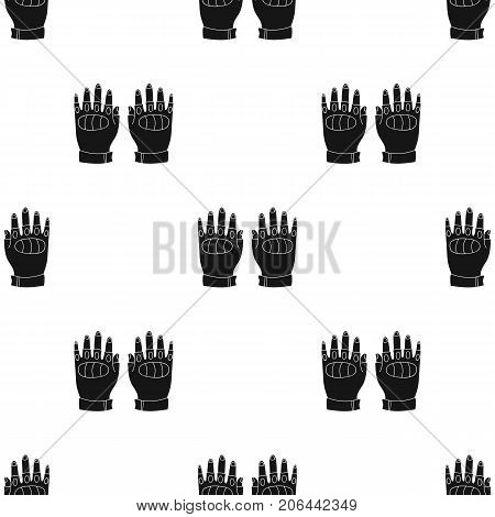 Fingerless gloves icon in black design isolated on white background. Paintball symbol stock vector illustration.