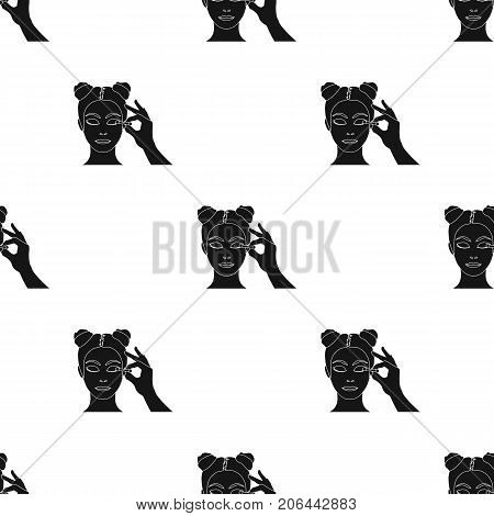 Makeup, single icon in black style. Makeup, vector symbol stock illustration .