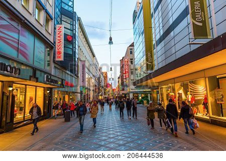 Shopping Street In The City Center Of Dortmund, Germany