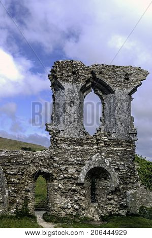 Remains of Corfe Castle / Wareham / United Kingdom