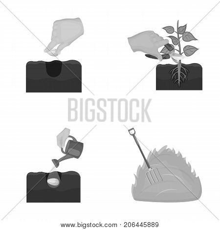 Garden, ecology, farmingand other  icon in monochrome style. Feed, plot, farm, icons in set collection.