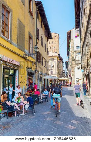 With Unidentified People. In Medieval Time Florence Was The Center Of European Trade And One Of The