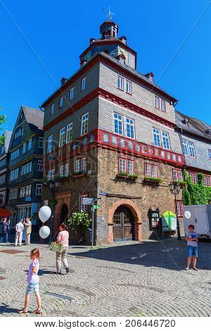 Square In The Old Town Of Herborn, Germany