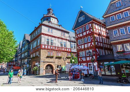 Square In The Old Town Of Herborn, Germany