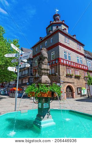 Square In The Old Town Of Herborn, Germany