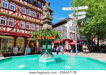 Square In The Old Town Of Herborn, Germany