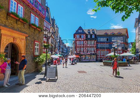 Square In The Old Town Of Herborn, Germany