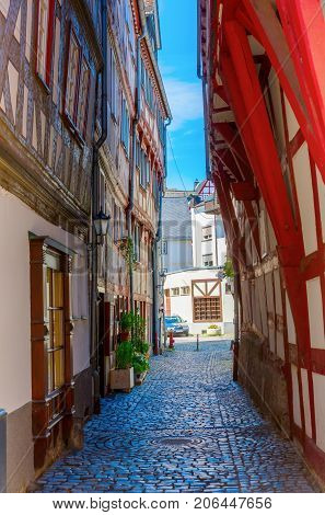 Picturesque Alley In The Old Town Of Herborn, Germany