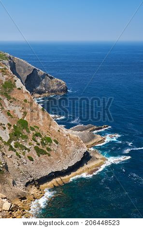 Praia do Cavalo or Horses beach near Cape Espichel in Sedsimbra Portugal