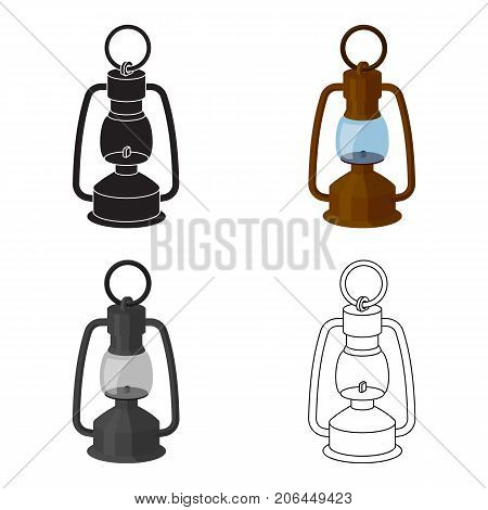 A gas lamp.The lighting device of miners.Mine Industry single icon in cartoon style vector symbol stock web illustration.