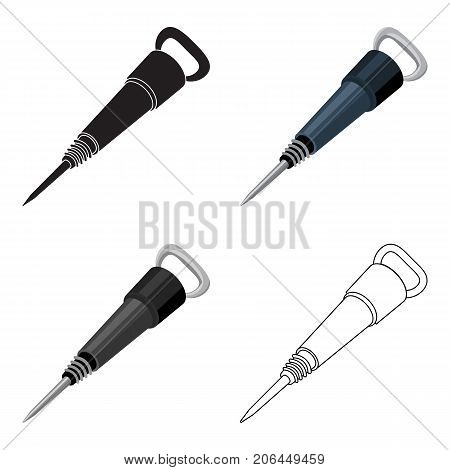 Iron jackhammer. A hammer for pounding rocks.Tool miner.Mine Industry single icon in cartoon style vector symbol stock web illustration.