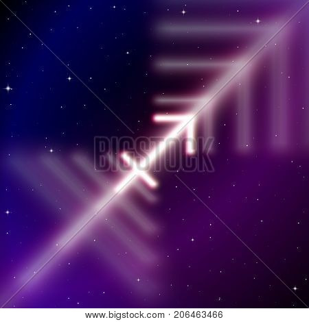 Astrology sign of Sagittarius with mystic aura