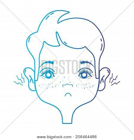 line man with otitis earache illness infection vector illustration