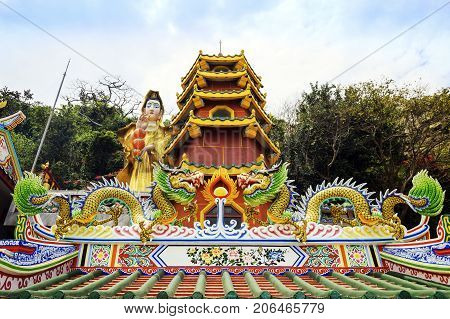 The Statue of Chao Mae Kuan Im or Guanyin in Chinese temple