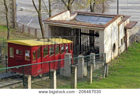Funicular Of Aleksotas In Kaunas, Lithuania