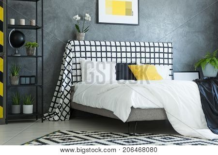 Scandinavian Bedroom With White Orchid