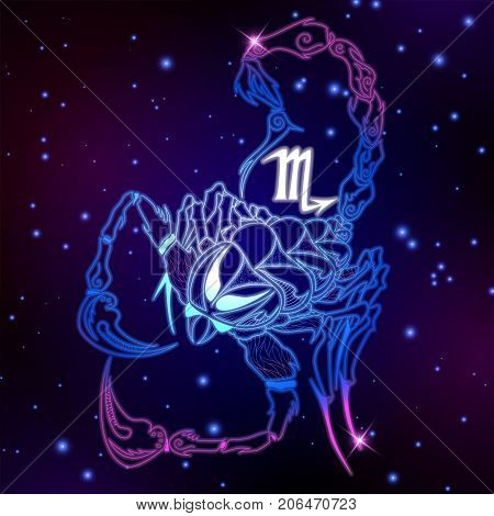 Scorpio zodiac sign horoscope symbol vector illustration